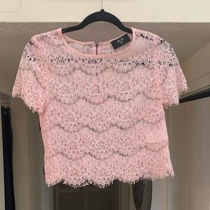 Lacy pink crop top